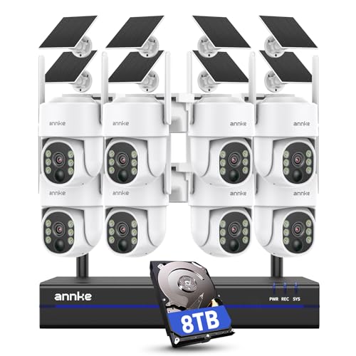 ANNKE 4MP Überwachungskamera Set Aussen Akku mit Solarpanel, 16CH 4K/8MP NVR und 8TB HDD, 8X Pan Tilt Dome Kamera, Farbnachtsicht, 2-Wege-Audio, Personenerkennung, Spotlight Alarm, 2.4G/5Ghz WLAN ANNKE 4MP Überwachungskamera Set Aussen Akku mit Solarpanel, 16CH 4K/8MP NVR und 8TB HDD, 8X Pan Tilt Dome Kamera, Farbnachtsicht, 2-Wege-Audio, Personenerkennung, Spotlight Alarm, 2.4G/5Ghz WLAN von ANNKE