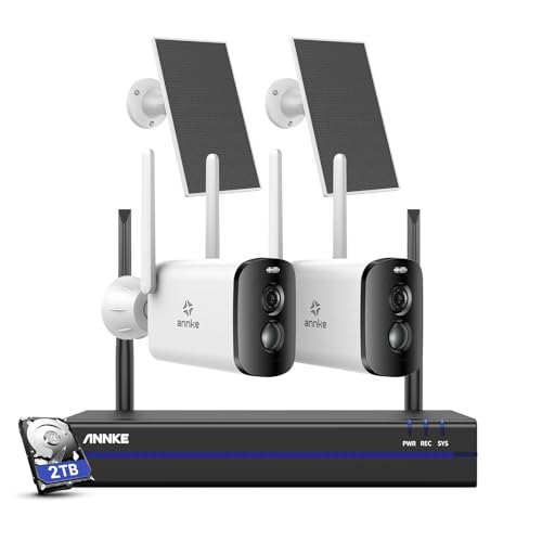 ANNKE 4MP Überwachungskamera Set Aussen Akku mit Solarpanel,2X 4MP Überwachungskamera Solar mit 10CH 5MP NVR Kabelloses Überwachungssystem,Bewegungsmelder,Farb-Nachtsicht,2-Wege-Audio,2TB Festplatte ANNKE 4MP Überwachungskamera Set Aussen Akku mit Solarpanel,2X 4MP Überwachungskamera Solar mit 10CH 5MP NVR Kabelloses Überwachungssystem,Bewegungsmelder,Farb-Nachtsicht,2-Wege-Audio,2TB Festplatte von ANNKE