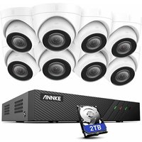 Annke - 5MP 8CH PoE-Überwachungskamera-Set für den Außenbereich, Videoüberwachungsset mit 2 tb nvr und 8 x 5 mp PoE-IP-Kamera mit Audio, IP67 von ANNKE