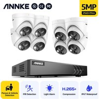 Annke 5MP hd 5-in-1 8CH DVR-Überwachungskamerasystem mit 8 5MP PIR-Außenkameras - Festplatte nicht im Lieferumfang enthalten von SANNCE