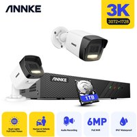 ANNKE 5MP Überwachungskamera Set PoE 8CH NVR 5MP Kamera Intelligentes Doppellicht Alarm Nachtsicht Sicherheits System 1TB von ANNKE