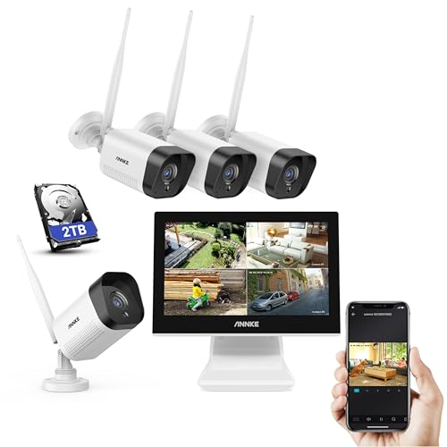 ANNKE 5MP Überwachungskamera Set mit Monitor, 10''Monitor 4CH NVR Überwachungskamera System mit 4 Pcs 3MP WiFi Kameras, Zwei-Wege-Audio, Personenerkennung,30M Nachtsicht,Unterstützt Alexa,2TB HDD ANNKE 5MP Überwachungskamera Set mit Monitor, 10''Monitor 4CH NVR Überwachungskamera System mit 4 Pcs 3MP WiFi Kameras, Zwei-Wege-Audio, Personenerkennung,30M Nachtsicht,Unterstützt Alexa,2TB HDD von ANNKE