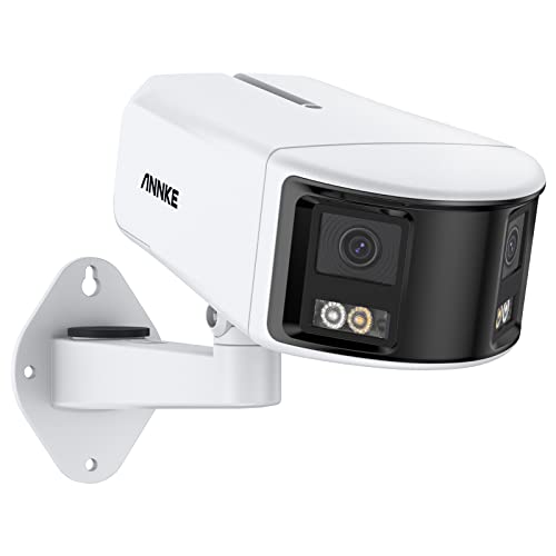 ANNKE 6MP PoE Panorama Überwachungskamera Außen, mit 2 Objektiven, 180° Ultraweitwinkel, f/1.2 Superblende, BSI-Sensor, Eingebaute Mikrofon, aktive Alarm, Personen- und Fahrzeugerkennung, FCD600 von ANNKE
