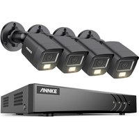 Annke - 8-Kanal-3K-Sicherheitssystem mit Kabel, 4 Dual-Lichtkameras, Farb- und Infrarot-Nachtsicht, 3072 x 1728 Auflösung, f/1,2 Super-Blende, von ANNKE