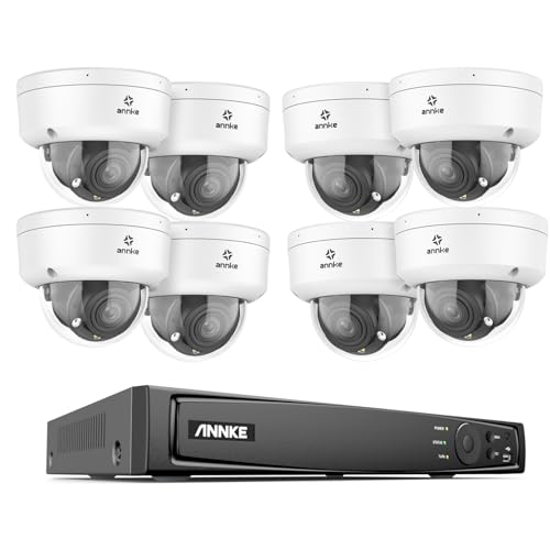 ANNKE 8CH 4K PoE Überwachungskamera Set, 8 Überwachungskamera mit 4-facher optischer Zoom, Person- und Fahrzeugerkennung, IP67&IK08, Vollfarb-Nachtsicht, Keine Festplatte (Kugel) von ANNKE