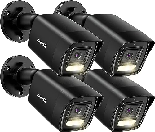 ANNKE AC500 3K PoE Überwachungskamera Außen, 5MP IP Kamera mit Dual Light, Personen-/Fahrzeug-/Tiererkennung, Farbe & IR Nachtsicht, Kartensteckplatz, 120dB WDR, H.265+ (4Pcs Kameras) von ANNKE