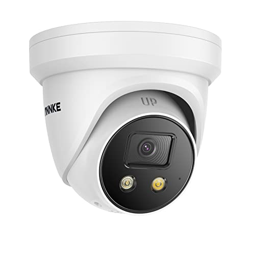 ANNKE AC800 PoE CCTV Sicherheitskamera, IP-Kamera für den Außenbereich, 4 K, Ultra HD, mit Erkennung von Personen/Fahrzeugen, Stroboskop- und Lichtalarm, Nachtsicht in Farbe von ANNKE