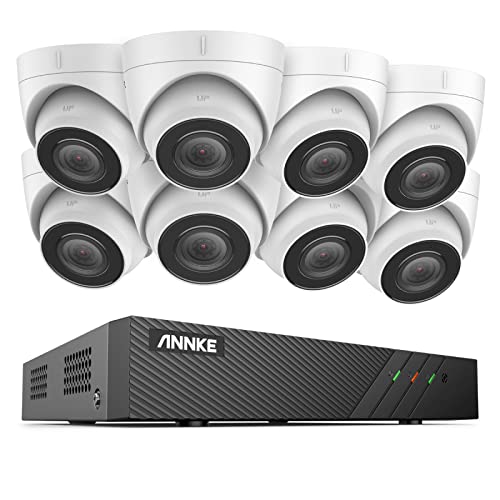 ANNKE H500 5MP PoE Überwachungskamera Set, 8CH 6MP NVR und 8 Pcs 5MP Poe IP Kameras Außen unterstützt Audioaufnahme, IP67 Wettewfest, 100 ft Nachtsicht, Fernzugriff (Ohne HDD) von ANNKE