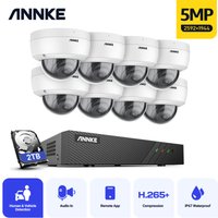 Videoüberwachungssets PoE,8 Kanal nvr 8×5MP Outdoor ip Kameras Audioaufzeichnung Farbnachtsicht Überwachungskamera Kit - 2TB hdd - Annke von ANNKE