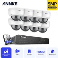 Videoüberwachungssets PoE,8 Kanal nvr 8×5MP Outdoor ip Kameras Audioaufzeichnung Farbnachtsicht Überwachungskamera Kit - 3TB hdd - Annke von ANNKE