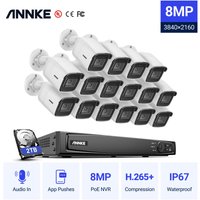 ANNKE-H800 – 16-Kanal-16-Kamera-4K-PoE-Sicherheitssystem, Personen- und Fahrzeugerkennung, integriertes Mikrofon, EXIR 2.0 Nachtsicht, RTSP und ONVIF von ANNKE