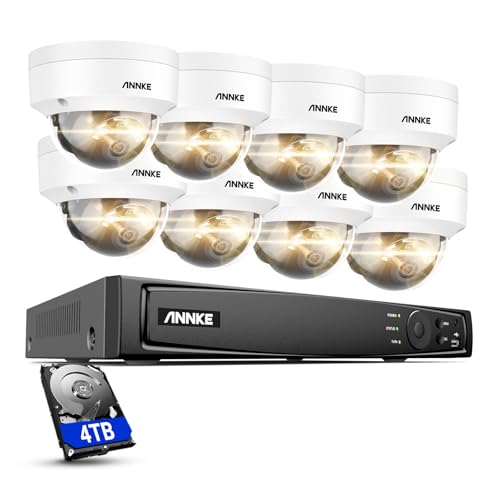 ANNKE H800 4K 16CH PoE Überwachungskamera System mit Audio und 8X 8MP IP67 Wasserdicht PoE IP Kamera, IK10 Vandalensichere, 4TB für 24/7 Aufnahme Innen, H.265 + Videokomprimierung,30 Meter Nachtsicht von ANNKE