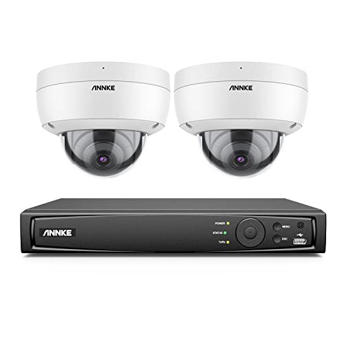 ANNKE H800 4K POE Überwachungskamera Set Outdoor,2X 8MP Außen Bullet IP Kameras mit 8CH 4K PoE NVR Überwachungssystem, 120dB WDR und 3D DNR, EXIR 2.0 Nachtsicht 123° Sichtfeld IP67 Wetterfest Ohne HDD von ANNKE