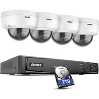 ANNKE H800 8MP 4K Ultra HD PoE-Überwachungskamerasystem, H.265+ NVR mit 4 4K-Dome-Kameras, Personen- und Fahrzeugerkennung, IP67 wasserdicht, IK10 von ANNKE