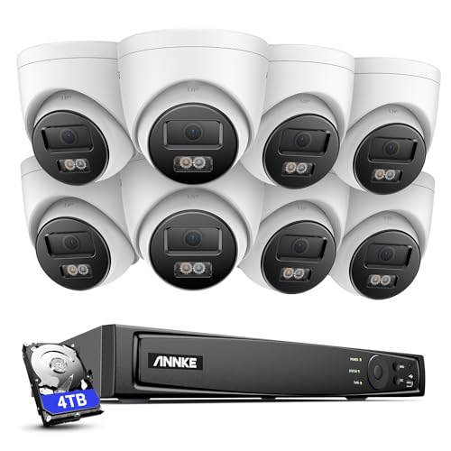 ANNKE H800 Überwachungskamera Aussen Set,12MP 16CH 4TB HDD NVR mit 8 X 4K PoE IP Kamera Überwachung Outdoor, Spotlights, Personen-/Fahrzeugerkennung, 24/7 Farb-/IR-Nachtsicht von ANNKE