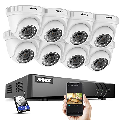 ANNKE Überwachungskamera Set, 8CH 3K Lite 5 in 1 HD DVR Recorder und 8 X 2MP Überwachungskameras, Person- und Fahrzeugerkennung, Intelligente Suche/Wiedergabe,1TB Festplatte von ANNKE