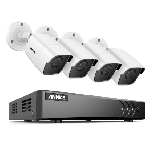 ANNKE Überwachungskamera Set mit 4 x 5MP Aussen Überwachungskameras und 8 Kanal 3K Lite DVR Recorder, Intelligente Person- und Fahrzeugerkennung, EXIR Nachtsicht,H.265+, Keine Festplatte von ANNKE