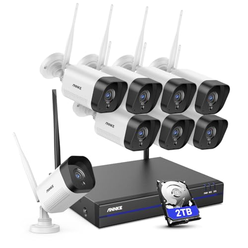 ANNKE WLAN Überwachungskamera Set Aussen Kabellos, 5MP Full HD Überwachungssystem, 10CH 5MP NVR mit 8X Überwachungskameras, Personenerkennung, 2-Wege-Audio, Arbeit mit Alexa, IP67, 2TB Festplatte ANNKE WLAN Überwachungskamera Set Aussen Kabellos, 5MP Full HD Überwachungssystem, 10CH 5MP NVR mit 8X Überwachungskameras, Personenerkennung, 2-Wege-Audio, Arbeit mit Alexa, IP67, 2TB Festplatte von ANNKE