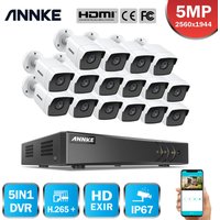 Annke - 16CH 5MP Lite hd Videosicherheitssystem 5IN1 H.265+ dvr mit 16PCS 5MP tvi wasserdichtes Überwachungskamerasystem CCTV-Kit - ohne Festplatte von ANNKE