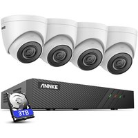3K kabelgebundenes Outdoor-Überwachungskamera-Set mit Personen-/Fahrzeugerkennung, Videoüberwachungs-Set mit 3 tb 6 mp nvr und 4 x 3K PoE IP-Kamera von ANNKE