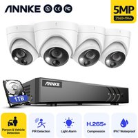 Annke 5MP hd 5-in-1 8CH DVR-Überwachungskamerasystem mit 4 5MP PIR-Außenkameras - 1 tb Festplatte inklusive von SANNCE
