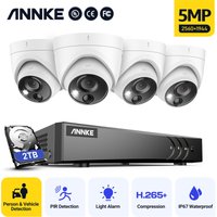 Annke 5MP hd 5-in-1 8CH DVR-Überwachungskamerasystem mit 4 5MP PIR-Außenkameras - 2 tb Festplatte inklusive von SANNCE