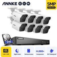 8-Kanal-Ultra-HD-4K-H.265+-DVR-CCTV-Kamerasystem und 8×5MP HD-wetterfeste Kameras mit EXIR-LED-IR-Nachtsicht – mit 2 tb Festplatte - Annke von ANNKE