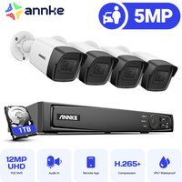 Annke - H500 Bullet 5MP Super hd POE-Überwachungssystem 8CH nvr 6MP H.265+ onvif mit 2 tb Festplatte und 4 Stück 5 mp Überwachungskameras IP67 von ANNKE
