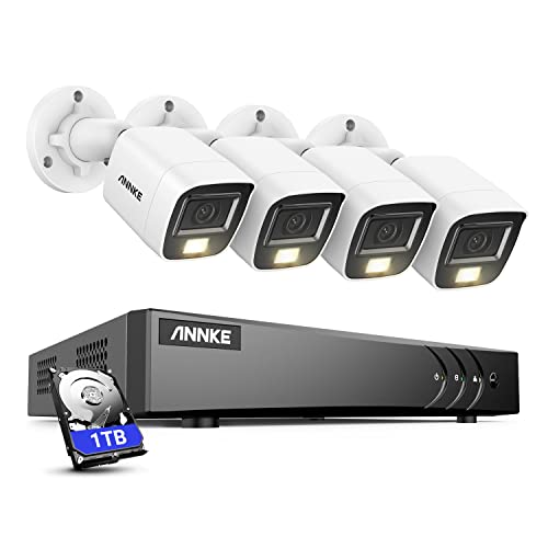 ANNKE Überwachungskamera Set mit Audioaufnehmen,8CH 3K Lite 5-in-1 CCTV DVR mit 4X 3K Überwachungskameras mit Mikrofon 100 Fuß IR Nachtsicht, H.265 + IP67 Wetterfest von ANNKE