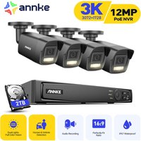 Berwachungskamera Set Intelligentes Dual Licht mit 8 Kameras Nachtsicht E-Mail Alarm Aussen Videoüberwachung Kit app/pc Fernbedienung - Annke von ANNKE