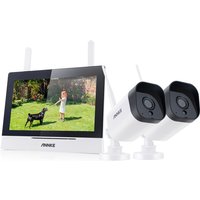 Berwachungskamera Set mit 7-Zoll-LCD Monitor,4 Kanal 5MP nvr 2 x 3MP wlan Überwachungskameras Außenbereich, Nachtsicht, Zwei-Wege-Audio - Annke von ANNKE