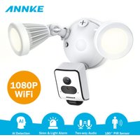 Hd 1080P Floodlight Drahtlose Überwachungskamera 2 SMD-LEDs Wasserdichte Einweg-Audio-Wandleuchte Wifi AI-Erkennungskamera für den Außenbereich von ANNKE