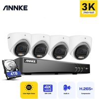 Kabelgebundenes Turm Videoüberwachungskamera Set für den Außenbereich, 8 Kanäle, 3K H.265 + dvr und 4 Kameras mit 5 mp, Farbnachtsicht, Kabelgebundenes Turm Videoüberwachungskamera Set für den Außenbereich, 8 Kanäle, 3K H.265 + dvr und 4 Kameras mit 5 mp, Farbnachtsicht, von ANNKE