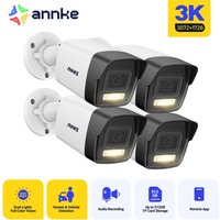 PoE 3K Outdoor-Überwachungskamera mit Farb-Nachtsicht, Bewegungserkennung und Fernzugriff (4 Stück) - Annke von ANNKE