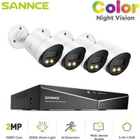 Sannce Kit di videosorveglianza visione notturna 1080P tvi Bullet tvi Bullet,Telecamera di sicurezza cablata,0TB von ANNKE