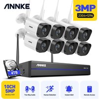 Annke - wlan Überwachungskamera Set 8×3MP Kamera Nachtsicht Bewegungserkennung Wasserdicht WiFi Videoüberwachungssets 4TB von ANNKE