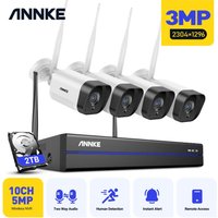 Wlan Überwachungskamera Set 3MP Kamera Nachtsicht Bewegungserkennung Wasserdicht WiFi Videoüberwachungssets 2TB - Annke von ANNKE