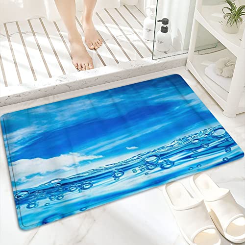 Badematte, rutschfest Waschbar Badezimmerteppich 60x100 cm,Brise viele Luftblasen im Wasser Abstract Wave,Badvorleger mit Wasserabsorbierenden, Weichen Mikrofasern für Badewanne, Dusche und Badezimmer von ANNKOOT