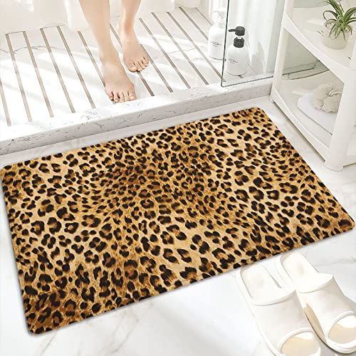 Badematte, rutschfest Waschbar Badezimmerteppich 60x100 cm,Wildtier-Leopard-Haut-Muster-Tier-Natur inspir,Badvorleger mit Wasserabsorbierenden, Weichen Mikrofasern für Badewanne, Dusche und Badezimmer von ANNKOOT