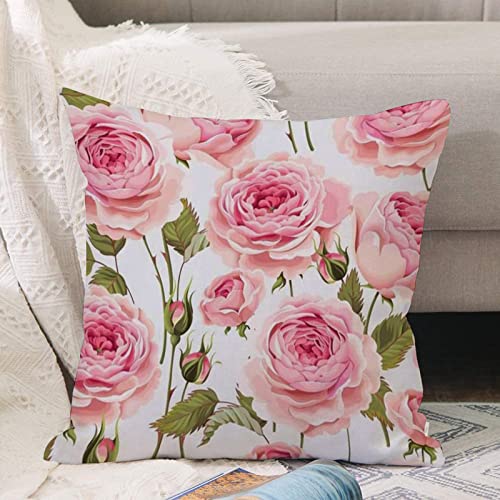 Kissenbezug 45x45 cm,Alt Rosa Blumengruß Knospe Englische Rosen Rosenmuster Natur Vintage A,Outdoor Kissen Kissenbezüge Kissenhülle Sofa Kissen dekokissen Zierkissen für Wohnzimmer Garten deko draußen von ANNKOOT