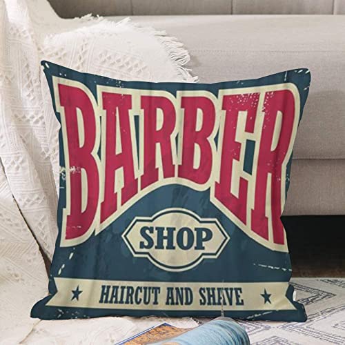 Kissenbezug 45x45 cm,Bart Friseur Hipster Haarschnitt und Rasur Vintage Barbershop Retro Ol,Outdoor Kissen Kissenbezüge Kissenhülle Sofa Kissen dekokissen Zierkissen für Wohnzimmer Garten deko draußen von ANNKOOT