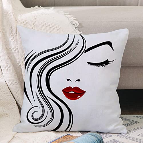 Kissenbezug 45x45 cm,EIN Bild von Pretty Face Girl Closed Eye Wimpern,Outdoor Kissen Kissenbezüge Kissenhülle Sofa Kissen dekokissen Zierkissen für Wohnzimmer Garten deko draußen Kissenbezug 45x45 cm,EIN Bild von Pretty Face Girl Closed Eye Wimpern,Outdoor Kissen Kissenbezüge Kissenhülle Sofa Kissen dekokissen Zierkissen für Wohnzimmer Garten deko draußen von ANNKOOT