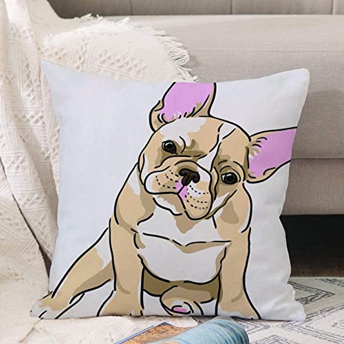 Kissenbezug 45x45 cm,Französische Bulldogge,Outdoor Kissen Kissenbezüge Kissenhülle Sofa Kissen dekokissen Zierkissen für Wohnzimmer Garten deko draußen von ANNKOOT