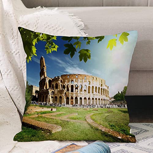 Kissenbezug 45x45 cm,Kolosseum in Rom Italien,Outdoor Kissen Kissenbezüge Kissenhülle Sofa Kissen dekokissen Zierkissen für Wohnzimmer Garten deko draußen von ANNKOOT