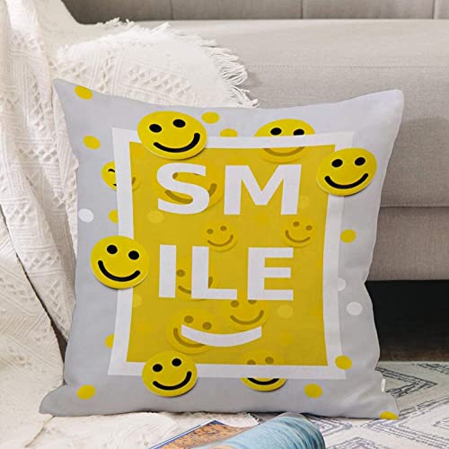 Kissenbezug 45x45 cm,Smiley-Gesichter entwerfen Elemente Hintergrund,Outdoor Kissen Kissenbezüge Kissenhülle Sofa Kissen dekokissen Zierkissen für Wohnzimmer Garten deko draußen von ANNKOOT