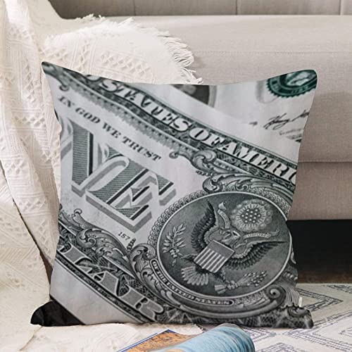 Kissenbezug 45x45 cm,US Dollar Bill Muster Digitaldruck,,Outdoor Kissen Kissenbezüge Kissenhülle Sofa Kissen dekokissen Zierkissen für Wohnzimmer Garten deko draußen von ANNKOOT