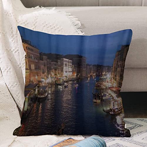 Kissenbezug 45x45 cm,Venedig Grand Canal Italien Europa,Outdoor Kissen Kissenbezüge Kissenhülle Sofa Kissen dekokissen Zierkissen für Wohnzimmer Garten deko draußen von ANNKOOT