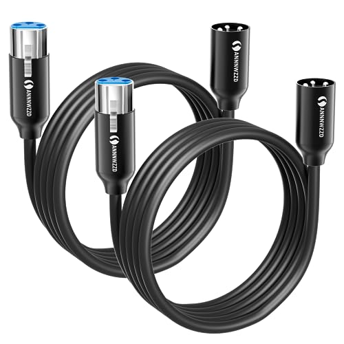 ANNNWZZD XLR Kabel, Mikrofonkabel Stecker auf Busche XLR Cable für Mikrofon, Verstärker, Mischpult oder Lautsprechersystem 2m 2 Pack von ANNNWZZD