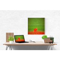Rote Mohnblume Im Mohnblumenfeld, Hintergrund Grün, Wanddekoration, Kunstdruck Mit Aquarell-Charakter, 13 X cm, 20 30 cm von ANNblick