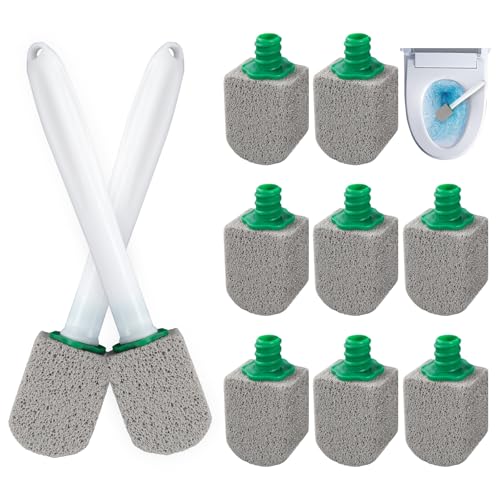 ANOMM 10 Stück Bimsstein Toilette, Effektive Bimsstein Toilettenreiniger, Cleaning Block WC mit Griff, Bimsstein für Toilette Zur Entfernung Hartnäckiger Flecken, Badezimmer, Küchen(Grau，mit 2 Griff) von ANOMM